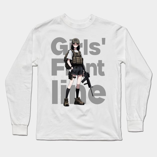 Girls' Frontline Tactical Chic Tee: Where Strength Meets Style Long Sleeve T-Shirt by Rawlifegraphic